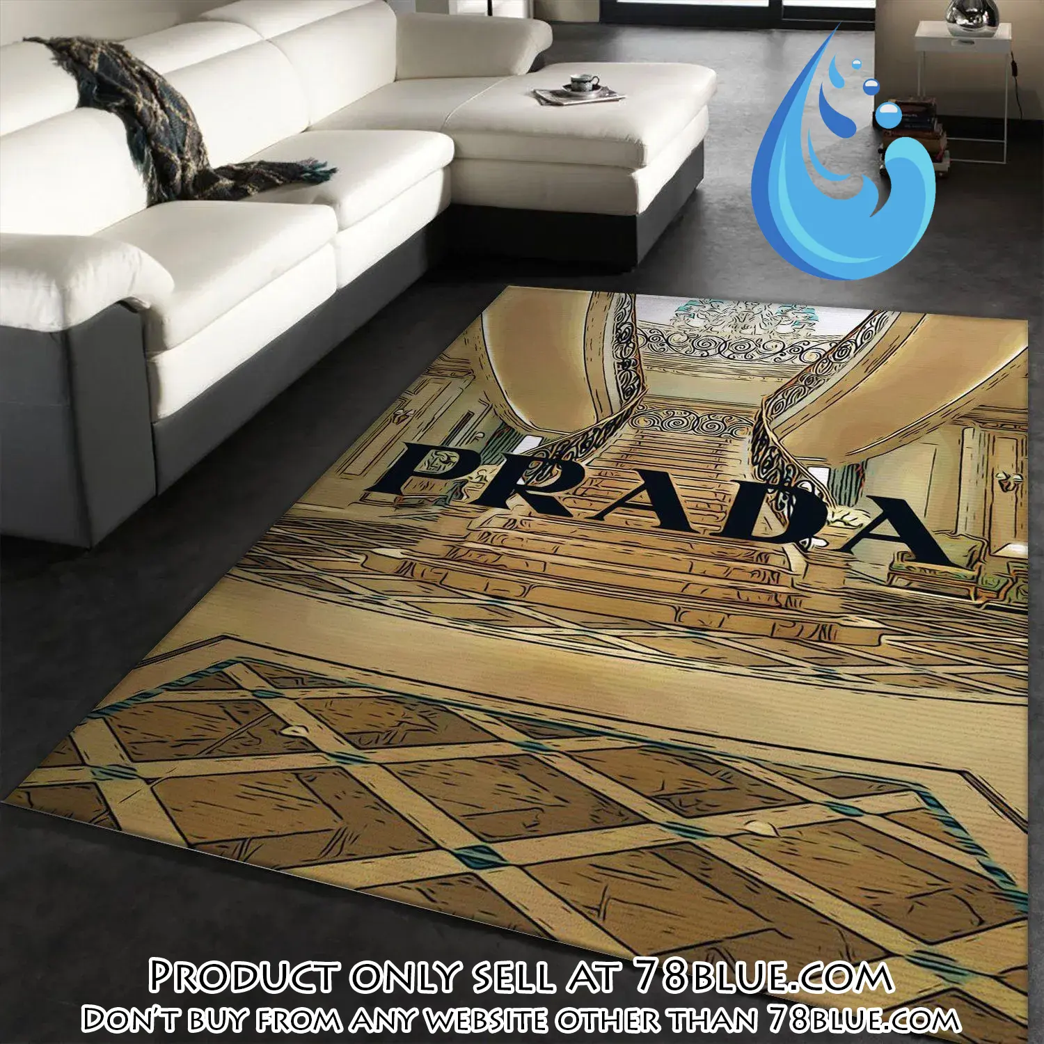 Prada fashion area rug fashion brand rug floor decor home decor 78b0639453